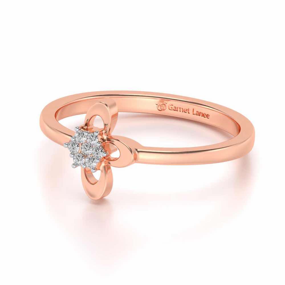 Tri-Petal Silver Ring - Rose Gold - Image 2