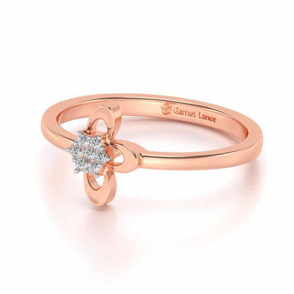 Tri-Petal Silver Ring - Rose Gold - Image 2