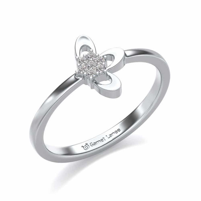 Tri-Petal Silver Ring - White Gold - Image 1