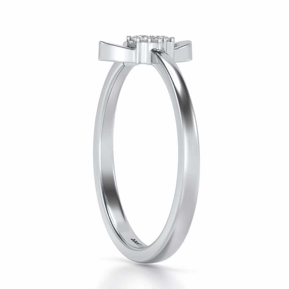 Tri-Petal Silver Ring - White Gold - Image 3