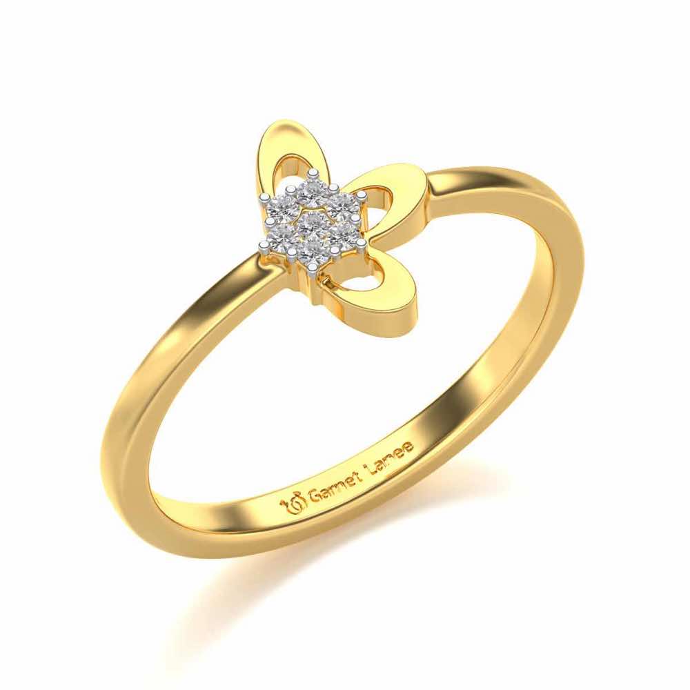 Tri-Petal Silver Ring - Yellow Gold - Image 1