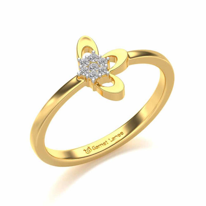 Tri-Petal Silver Ring - Yellow Gold - Image 1