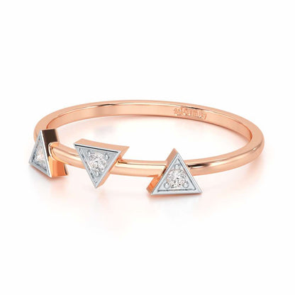 Triangle Trio Silver Ring - Rose Gold - Image 2