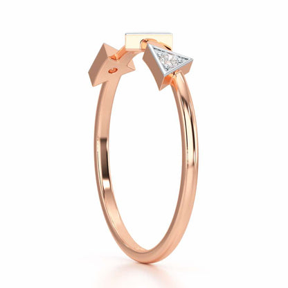Triangle Trio Silver Ring - Rose Gold - Image 3