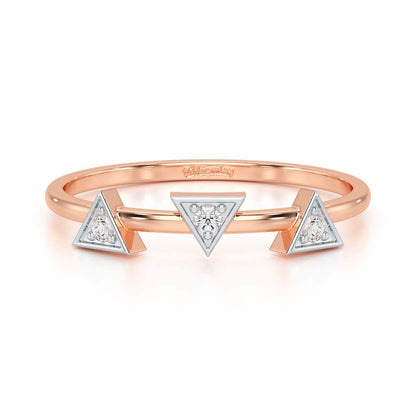 Triangle Trio Silver Ring - Rose Gold - Image 4