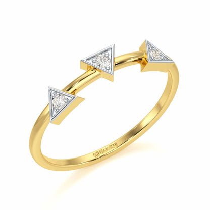 Triangle Trio Silver Ring - Yellow Gold - Image 1