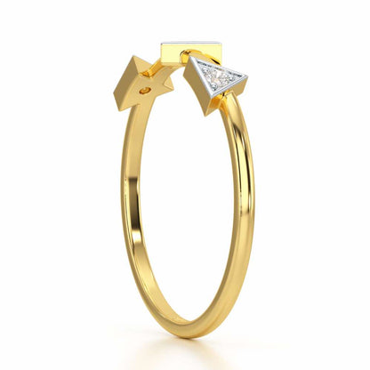 Triangle Trio Silver Ring - Yellow Gold - Image 3