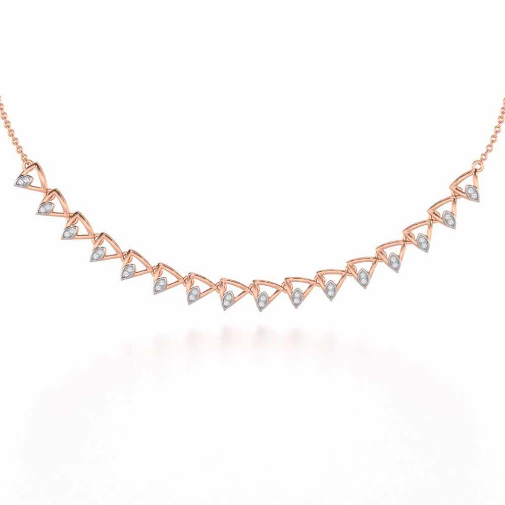 Triangle eyes Silver Necklace - Rose Gold - Image 1