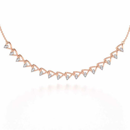Triangle eyes Silver Necklace - Rose Gold - Image 1