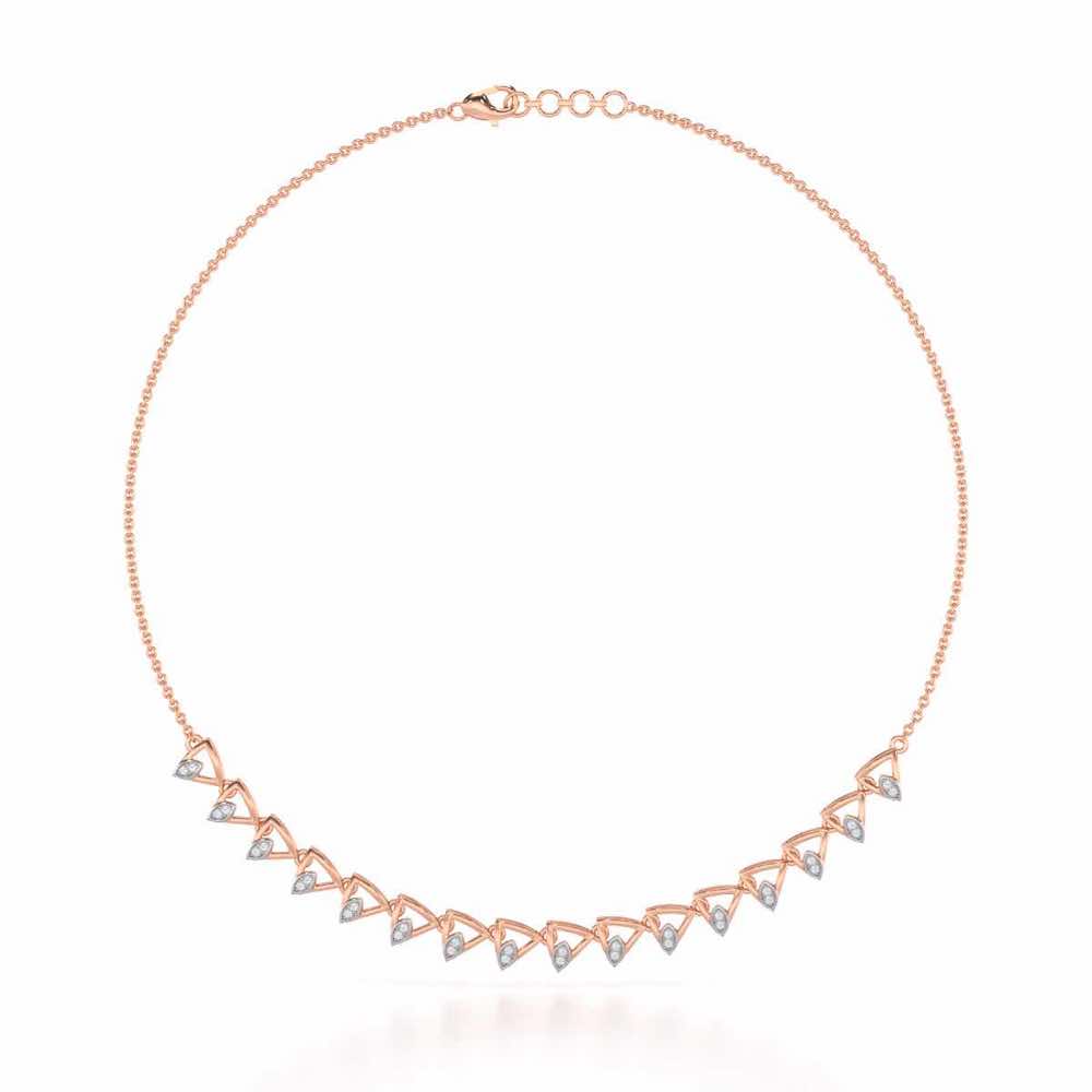 Triangle eyes Silver Necklace - Rose Gold - Image 2