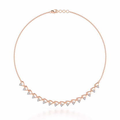 Triangle eyes Silver Necklace - Rose Gold - Image 2