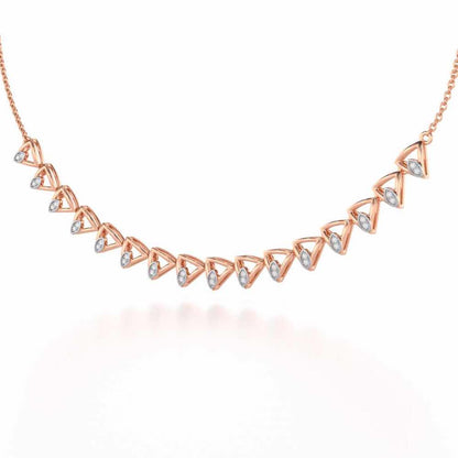 Triangle eyes Silver Necklace - Rose Gold - Image 3