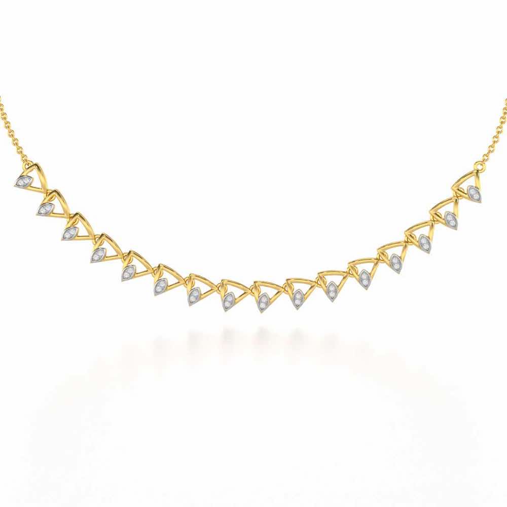 Triangle eyes Silver Necklace - Yellow Gold - Image 1