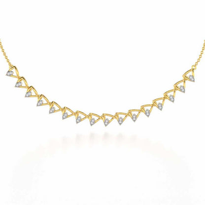 Triangle eyes Silver Necklace - Yellow Gold - Image 1