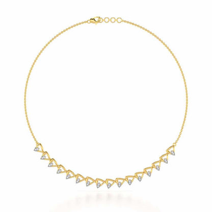 Triangle eyes Silver Necklace - Yellow Gold - Image 2