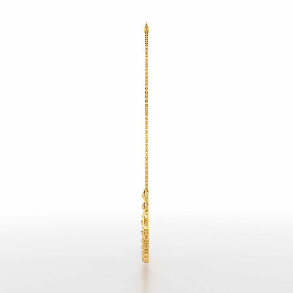 Triangle eyes Silver Necklace - Yellow Gold - Image 4