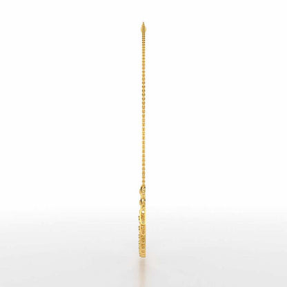 Triangle eyes Silver Necklace - Yellow Gold - Image 4
