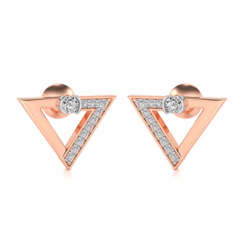Triangulaire Silver Studs - Rose Gold - Image 1