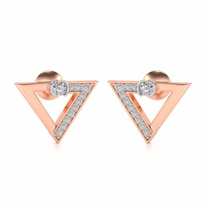 Triangulaire Silver Studs - Rose Gold - Image 1