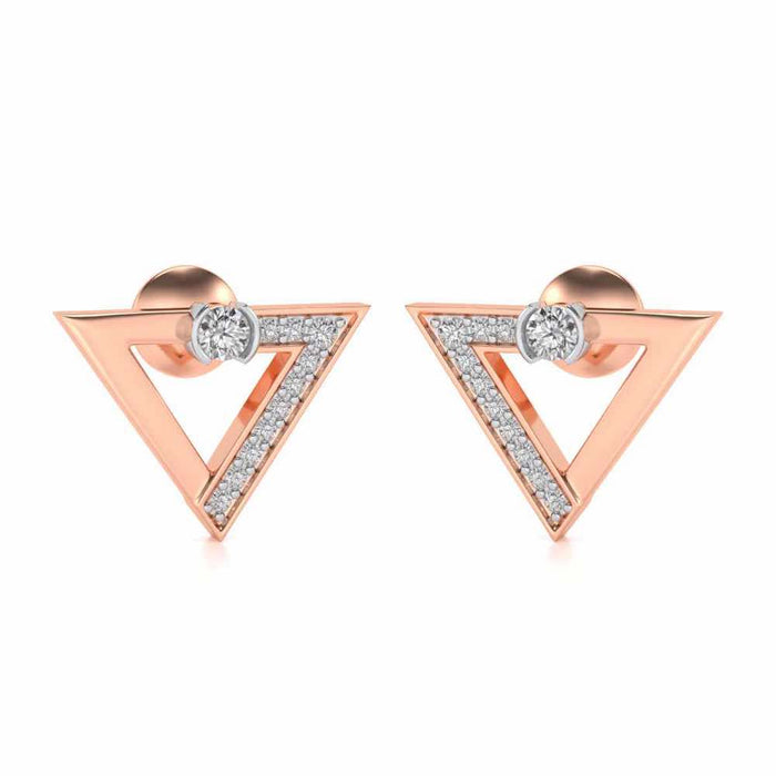 Triangulaire Silver Studs - Rose Gold - Image 1