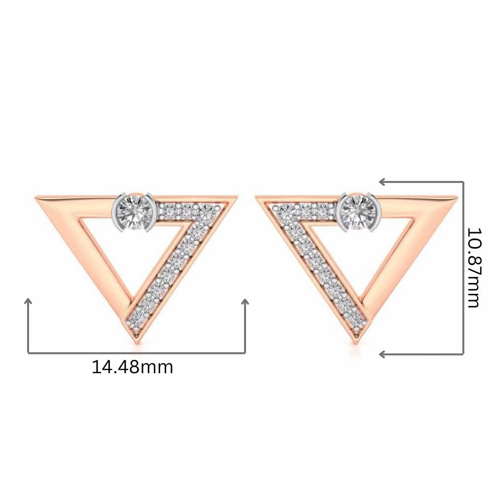 Triangulaire Silver Studs - Rose Gold - Image 2