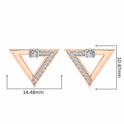 Triangulaire Silver Studs - Rose Gold - Image 2