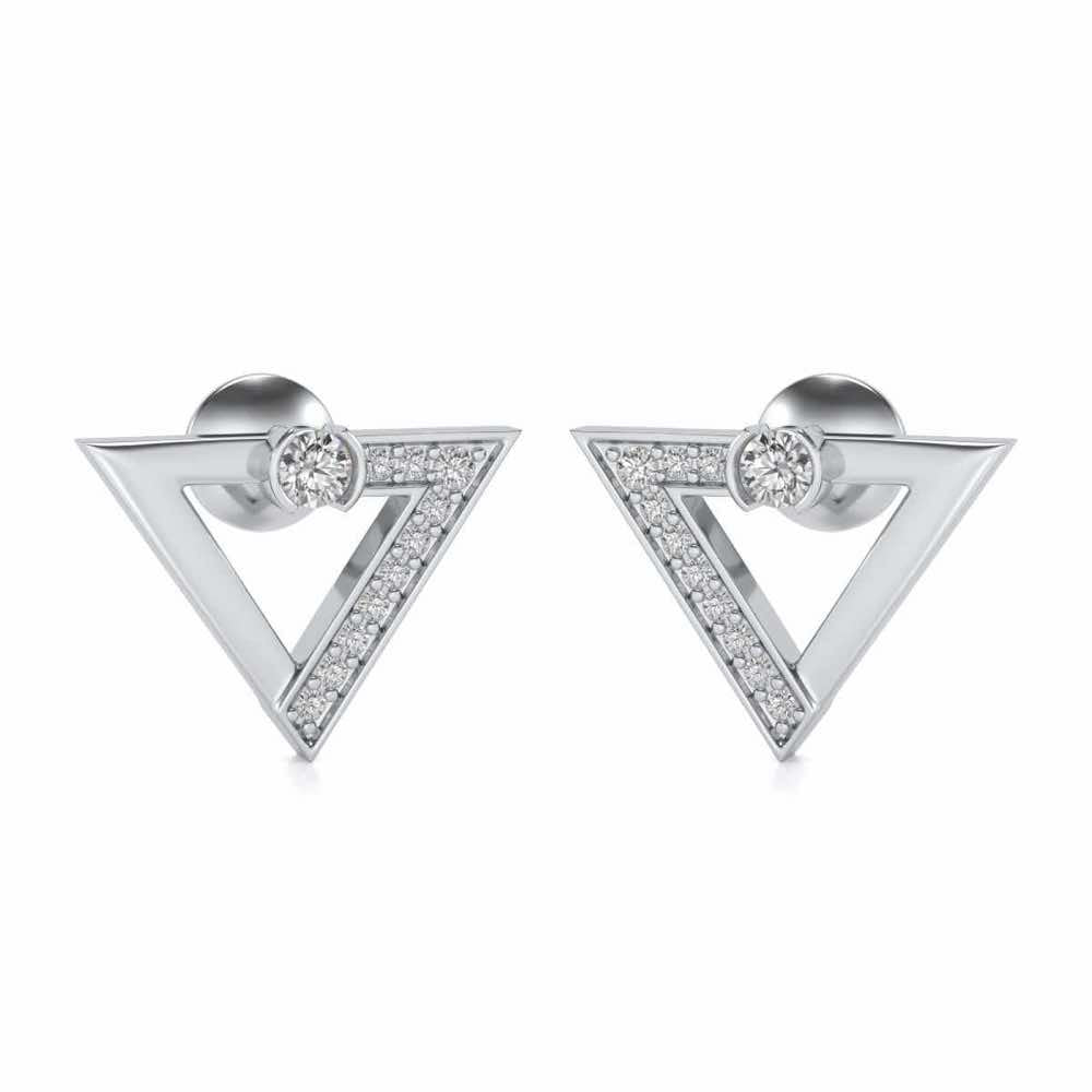 Triangulaire Silver Studs - White Gold - Image 1
