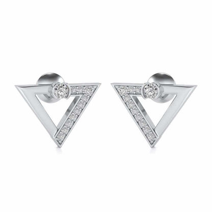 Triangulaire Silver Studs - White Gold - Image 1
