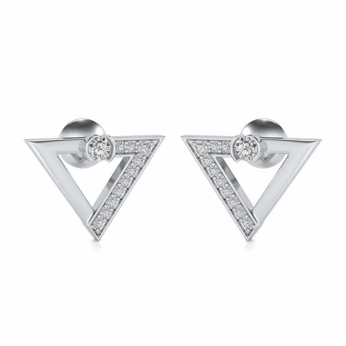 Triangulaire Silver Studs - White Gold - Image 1