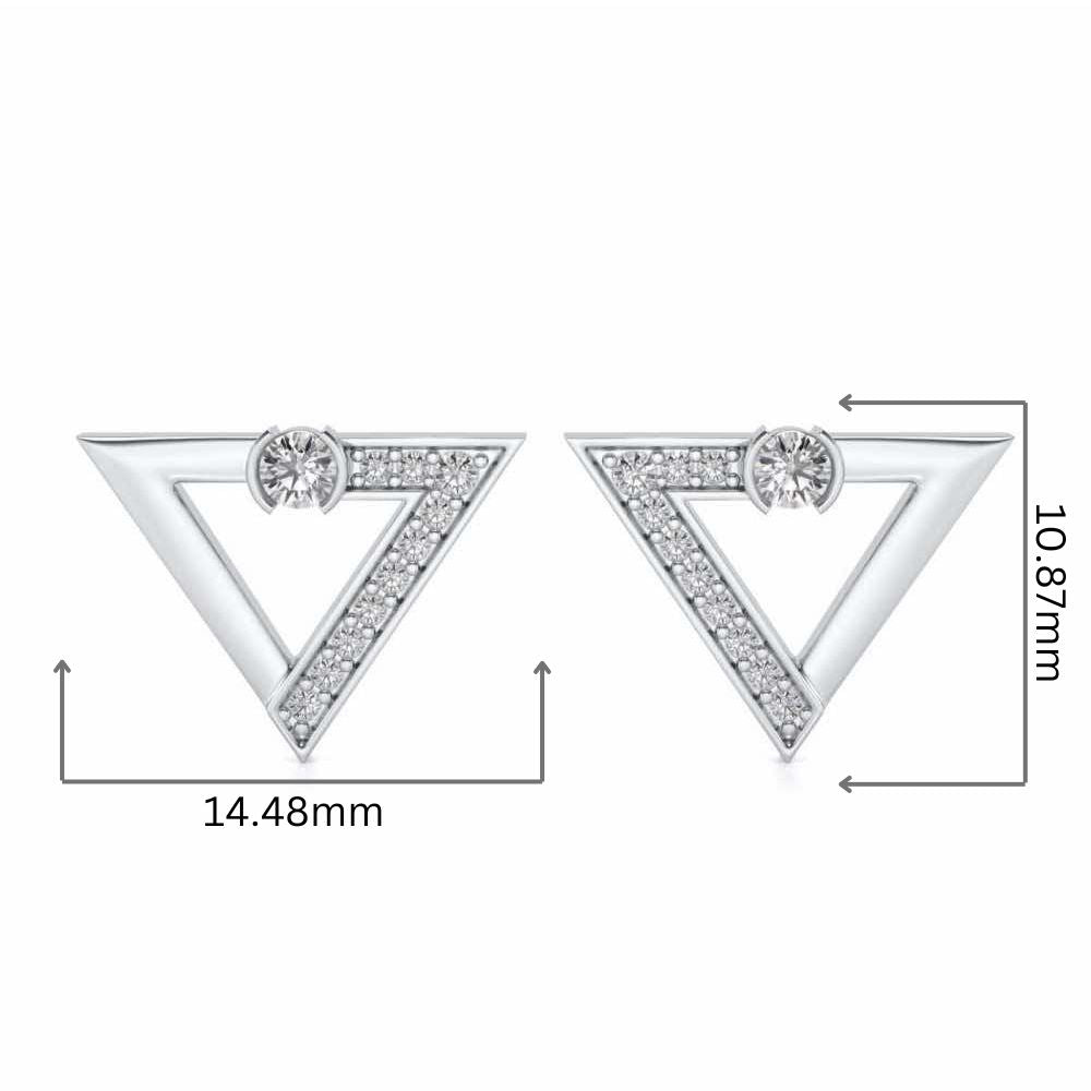 Triangulaire Silver Studs - White Gold - Image 2