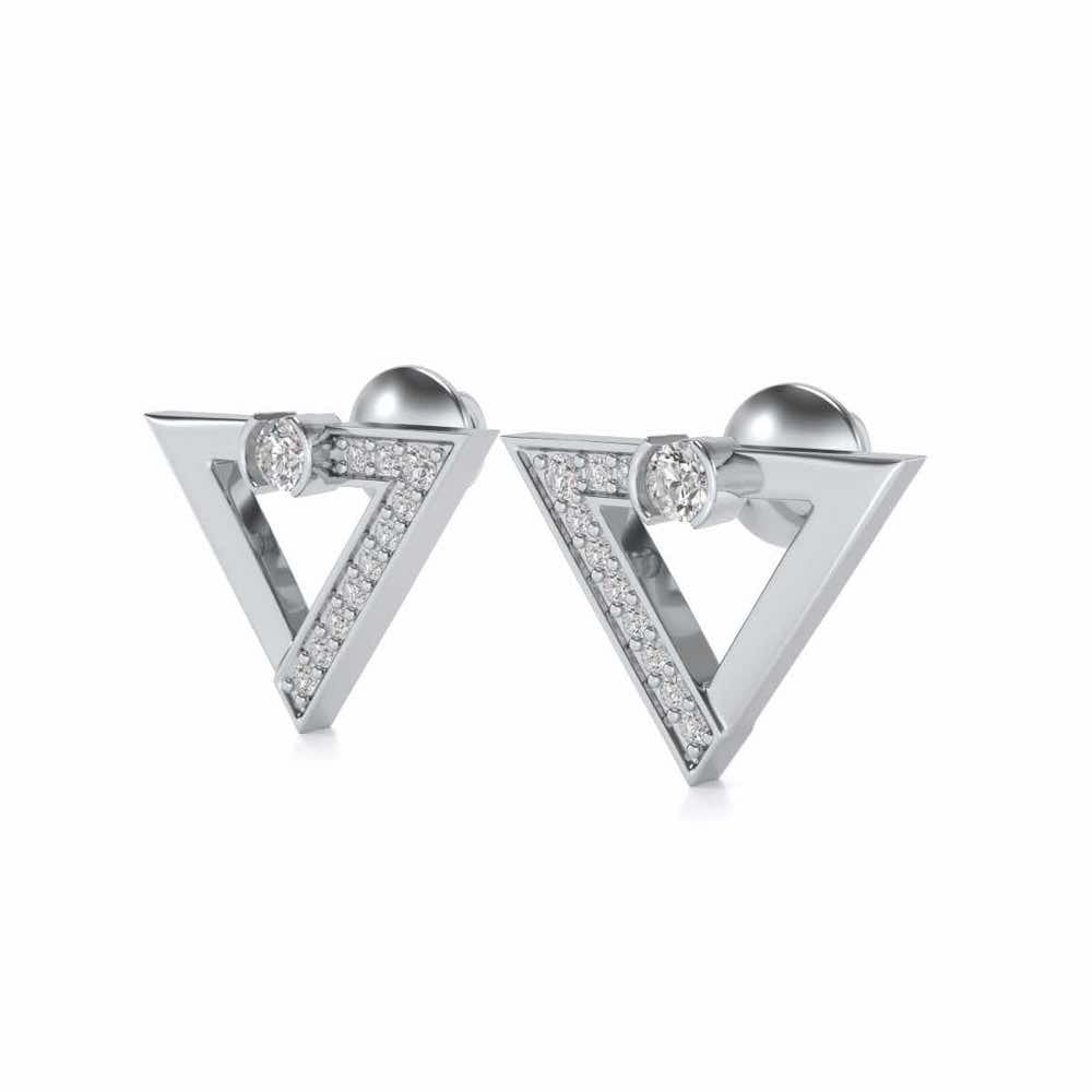 Triangulaire Silver Studs - White Gold - Image 3