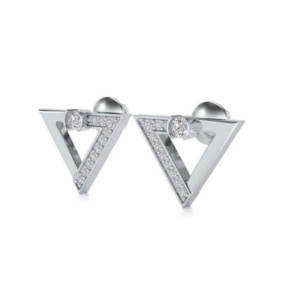 Triangulaire Silver Studs - White Gold - Image 3