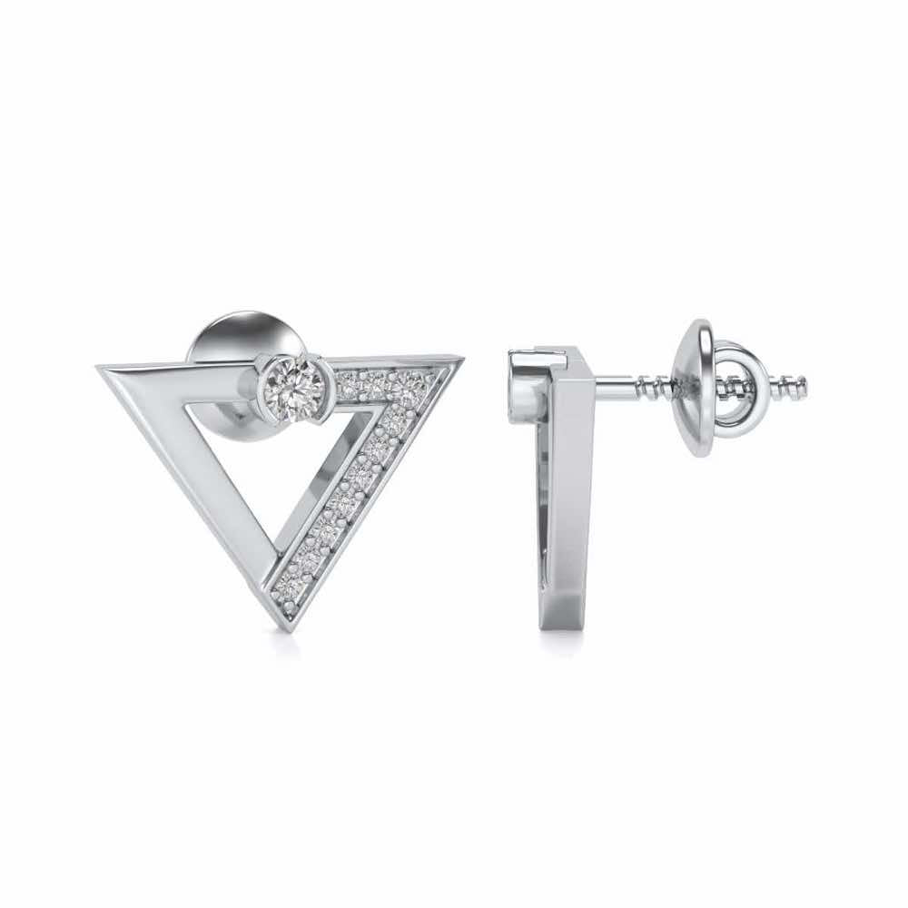 Triangulaire Silver Studs - White Gold - Image 4