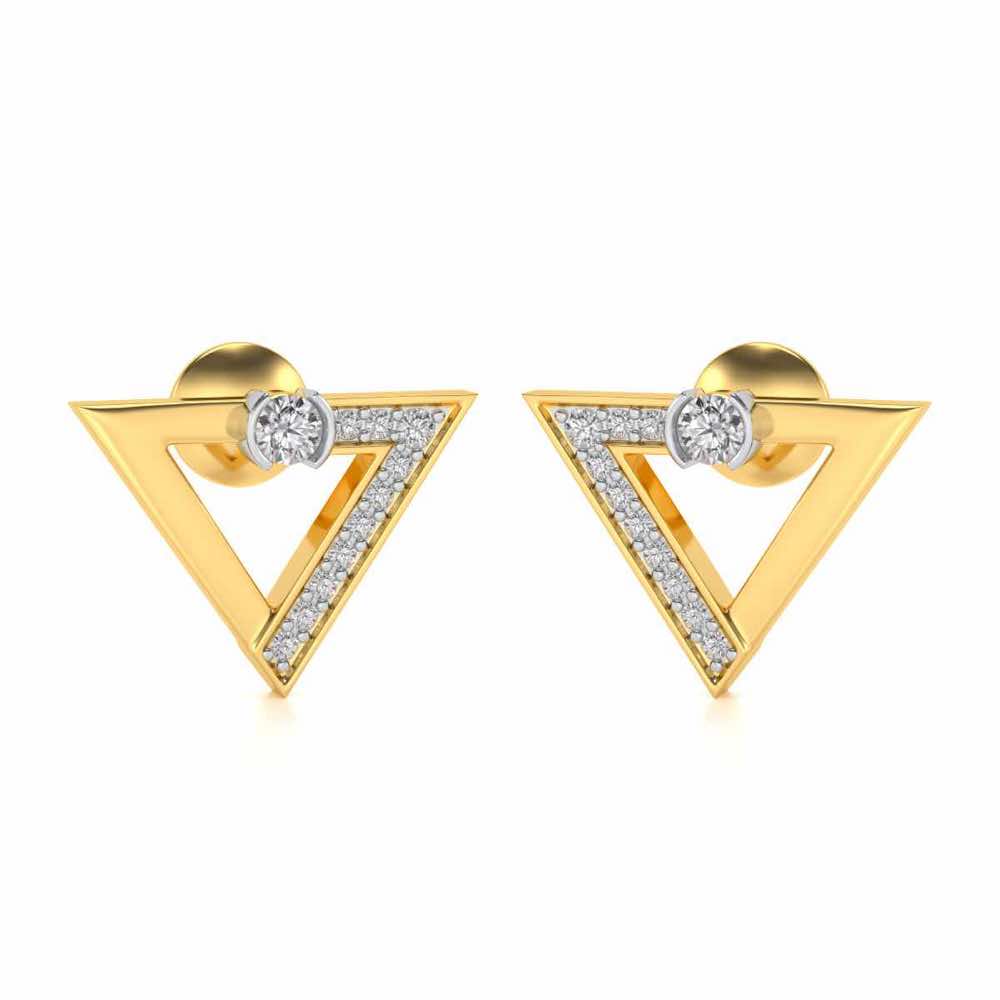 Triangulaire Silver Studs - Yellow Gold - Image 1