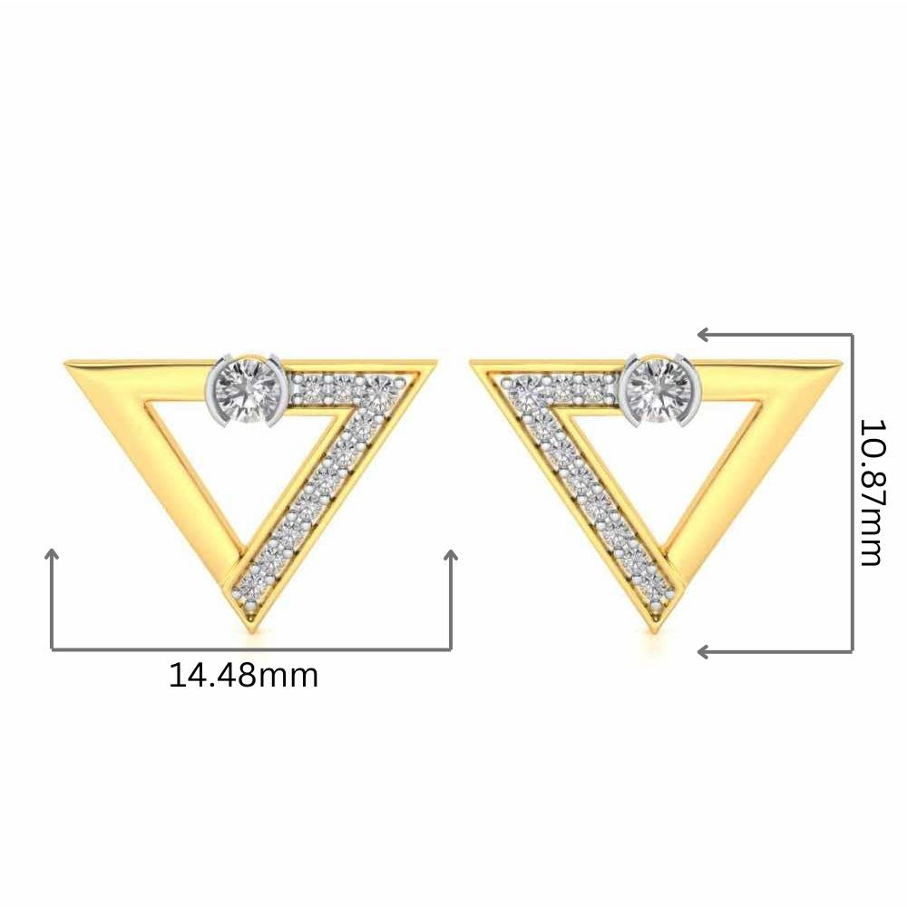 Triangulaire Silver Studs - Yellow Gold - Image 2