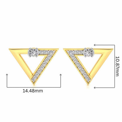 Triangulaire Silver Studs - Yellow Gold - Image 2
