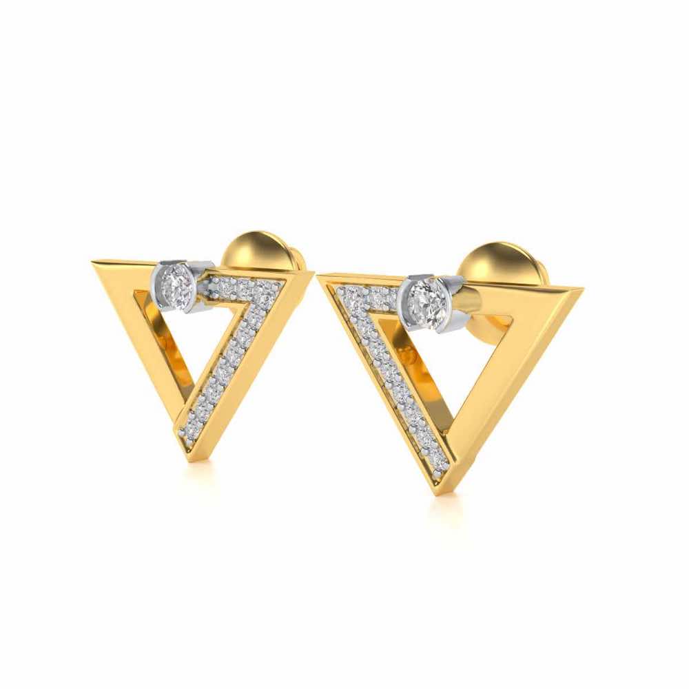 Triangulaire Silver Studs - Yellow Gold - Image 3