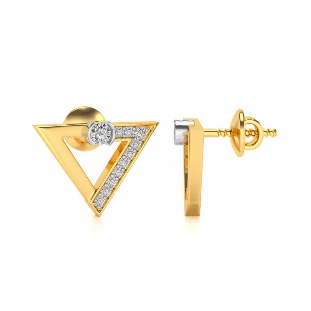 Triangulaire Silver Studs - Yellow Gold - Image 4