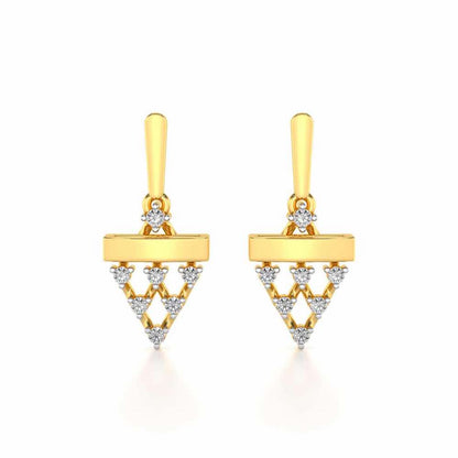 Triangular Saga Silver Earrings - Yellow Gold - Image 1