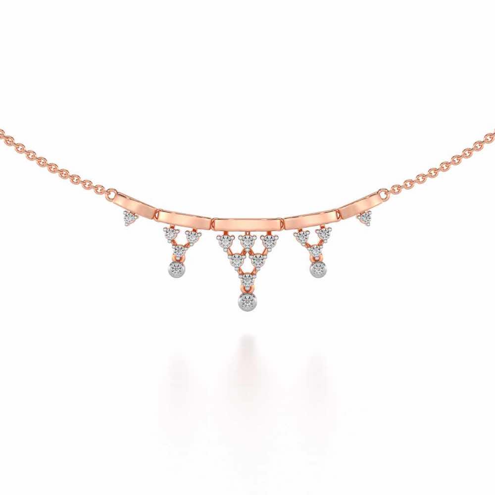 Triangular Saga Silver Necklace - Rose Gold - Image 1