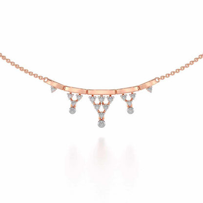 Triangular Saga Silver Necklace - Rose Gold - Image 1