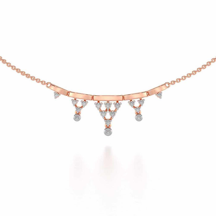 Triangular Saga Silver Necklace - Rose Gold - Image 1