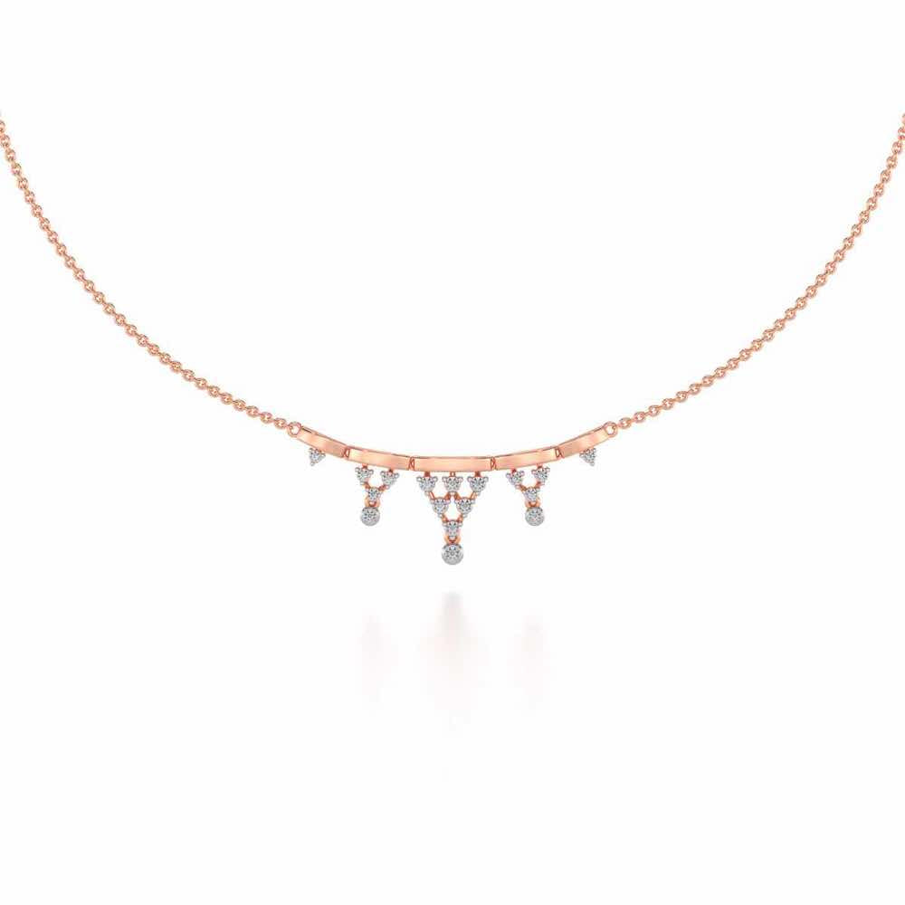 Triangular Saga Silver Necklace - Rose Gold - Image 2