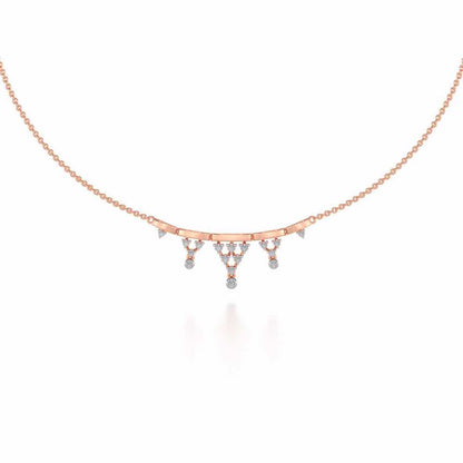 Triangular Saga Silver Necklace - Rose Gold - Image 2