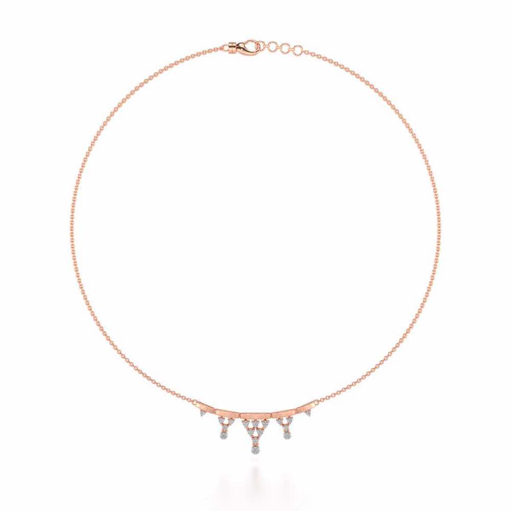 Triangular Saga Silver Necklace - Rose Gold - Image 3