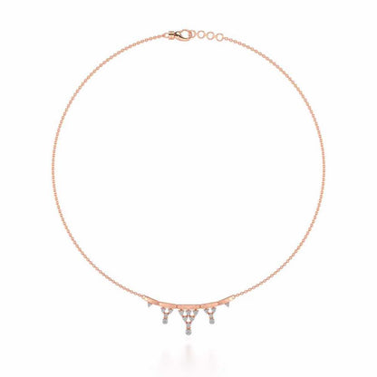 Triangular Saga Silver Necklace - Rose Gold - Image 3