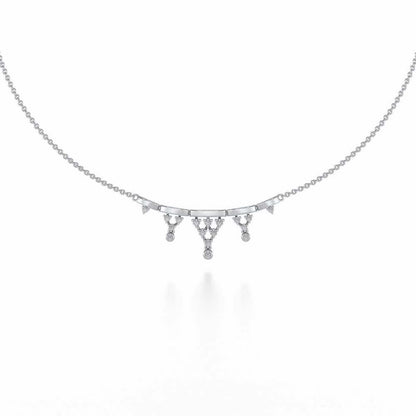 Triangular Saga Silver Necklace - White Gold - Image 2