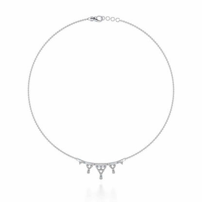 Triangular Saga Silver Necklace - White Gold - Image 3