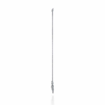 Triangular Saga Silver Necklace - White Gold - Image 4