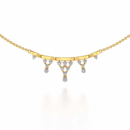 Triangular Saga Silver Necklace - Yellow Gold - Image 1
